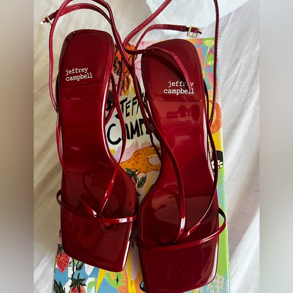 Jeffrey Campbell Burgundy Strappy Heels - Picture 3 of 9